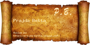Prajda Betta névjegykártya